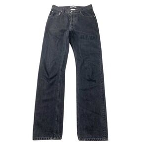 Helmut Lang Jeans Men 28 H. Lang Embroidered Button Fly Washed‎ Black Made Italy